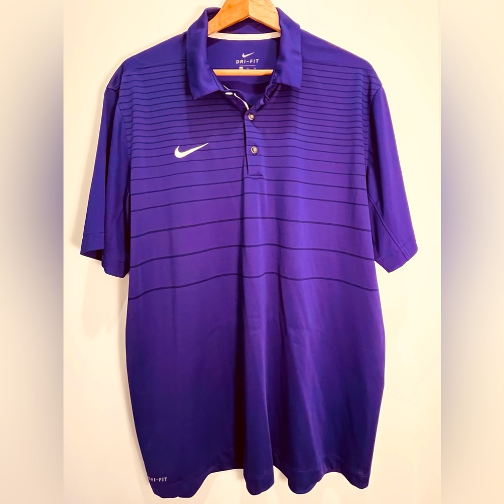 Nike Dri-FIT Men's Polo Short Sleeve Collared Shirt Top XL Purple
